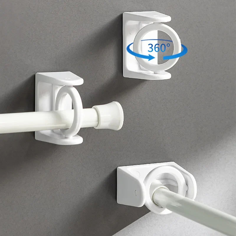 360° Rotatable No-Drill Pole Fixator | Shower & Towel Rod Bracket