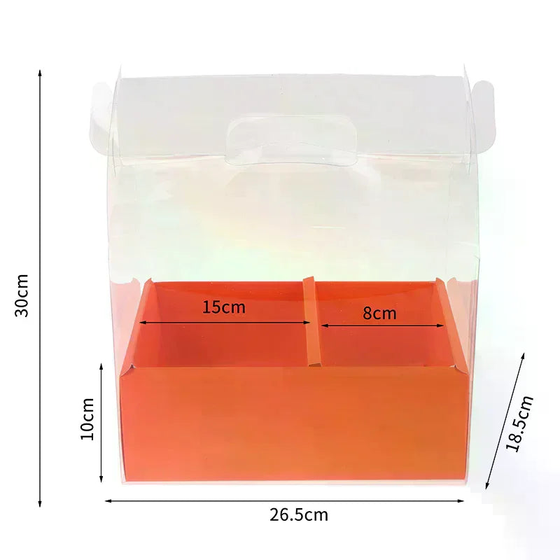 Clear PET Cake & Flower Gift Box with Handle | Party Favor