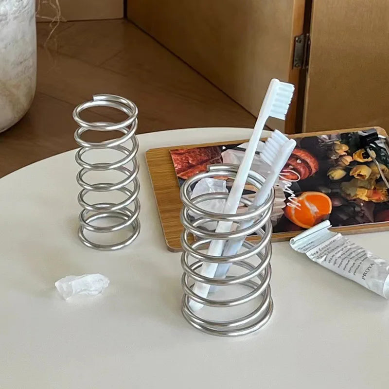 Stainless Steel Toothbrush & Pen Holder | Bathroom Organizer