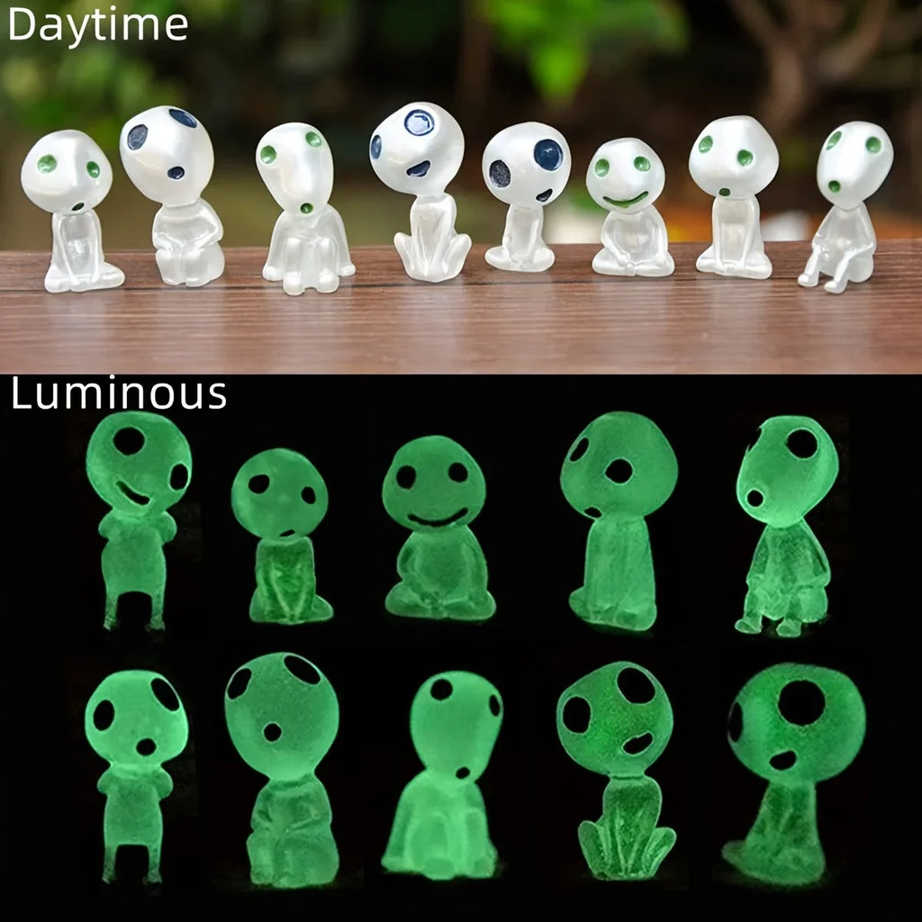 10-Pack Glow-in-the-Dark Tree Elf Resin Figures | Garden Décor