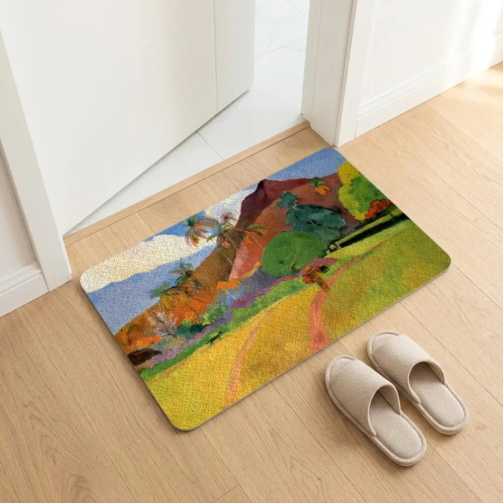 Diatomite Bath Mat – Quick Dry, Non-Slip, Gauguin Art Design