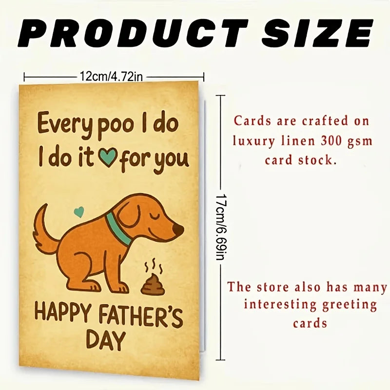 Father's Day Dog Lover Card with Envelope – Funny Pet Humor
