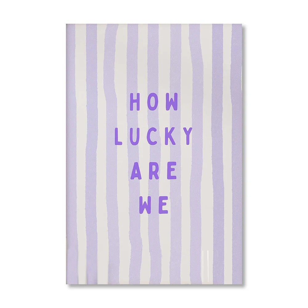 "How Lucky Are We" Unframed Retro Canvas Wall Art Print