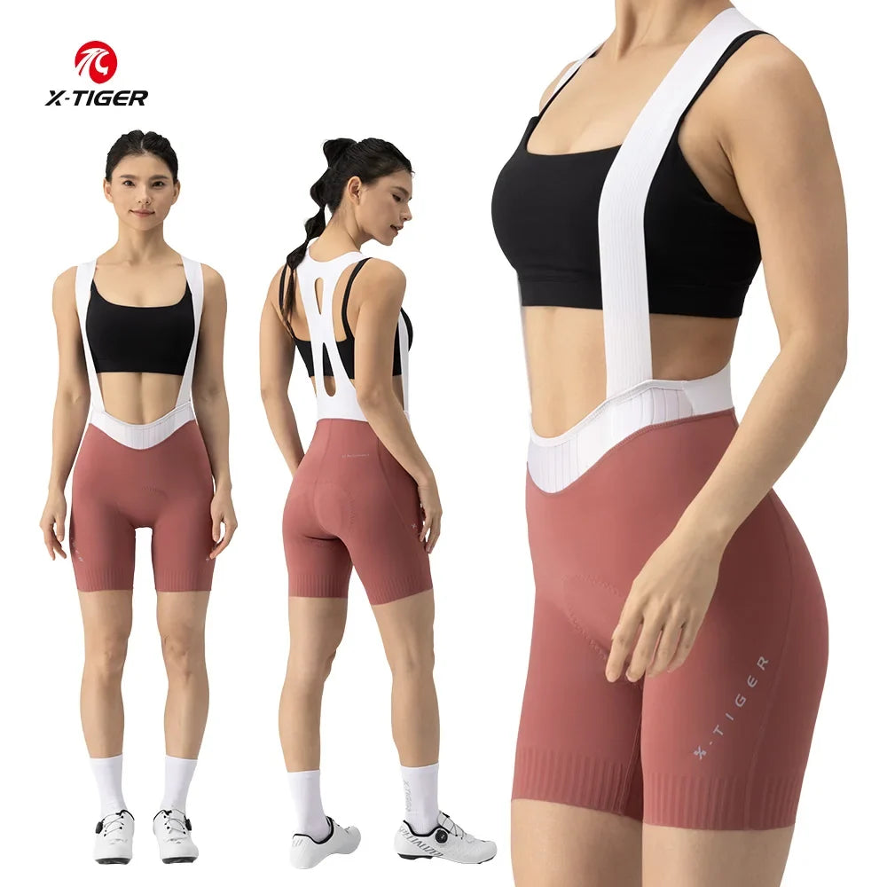 X-TIGER Women's Cycling Bib Shorts – 120 Chamois, MTB & Road