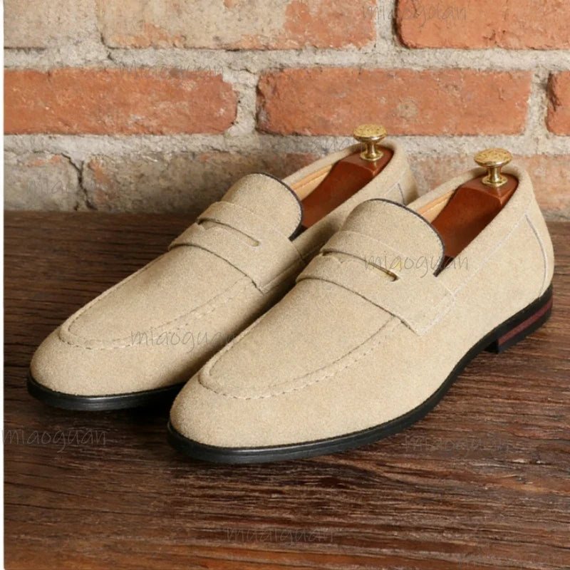 Men's Slip-On Suede Loafers – Business & Wedding Dress Shoes