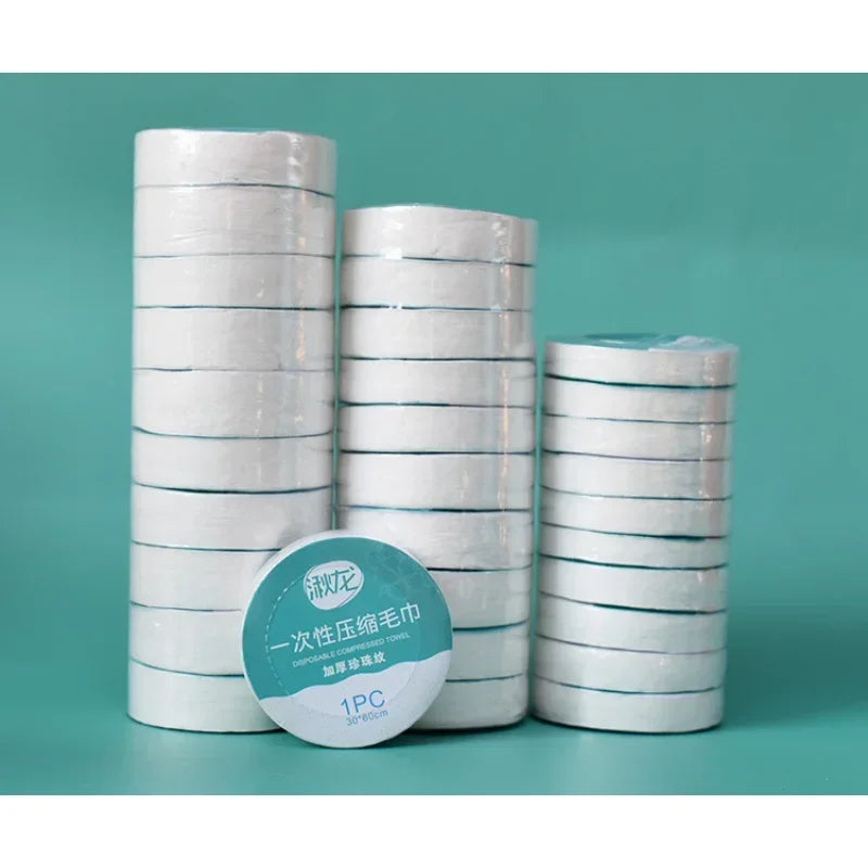 10-Pack Compressed Travel Towels | Quick-Dry Disposable Washcloths