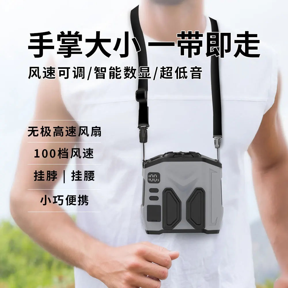 USB Rechargeable Waist & Neck Fan – Portable Turbine Outdoor Fan