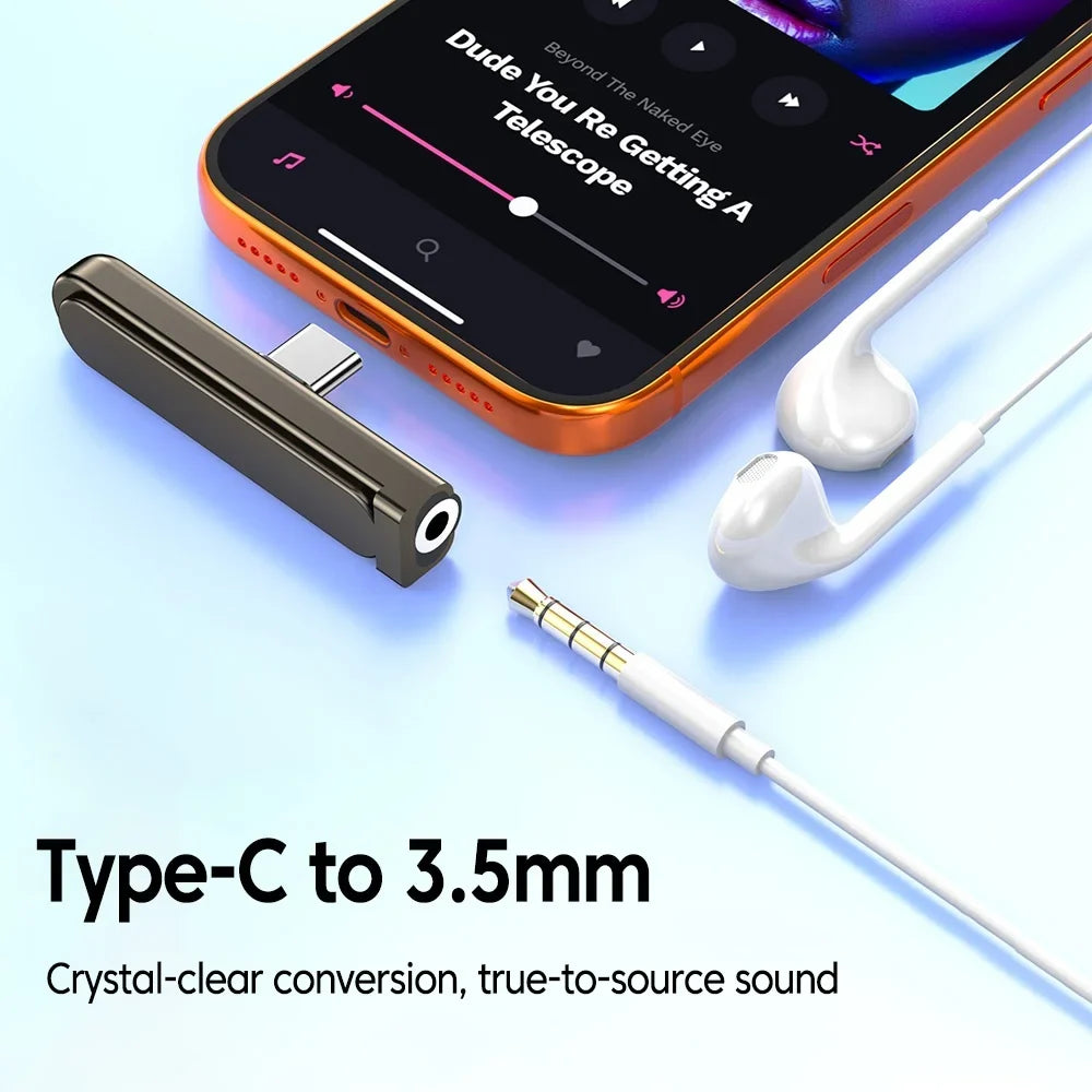 USB-C to 3.5mm Headphone Adapter | Folding Type-C AUX Jack