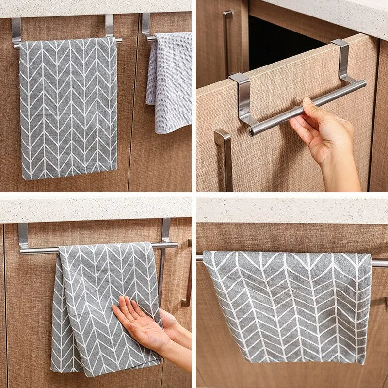 Stainless Steel Cabinet Door Towel Bar Rack | 1 or 2 Pack