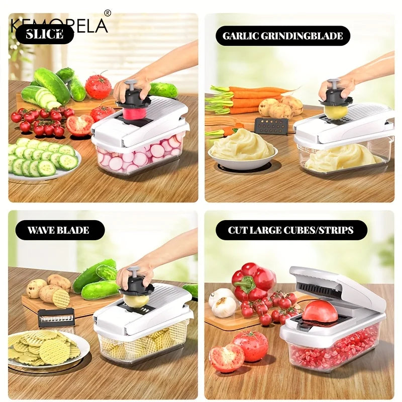 KEMORELA 15-in-1 Vegetable Chopper with Container | Onion Chopper