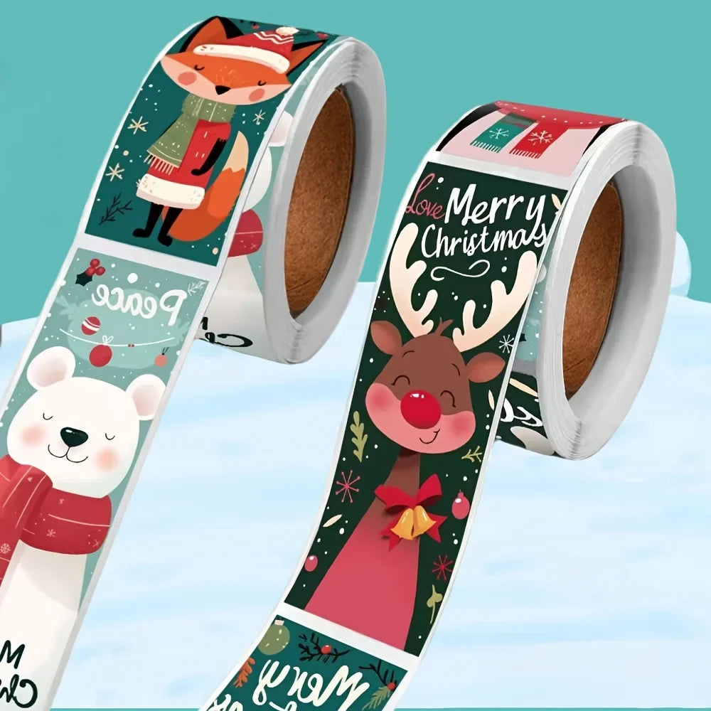Christmas Sticker Roll – 120 Santa & Polar Bear Holiday Labels