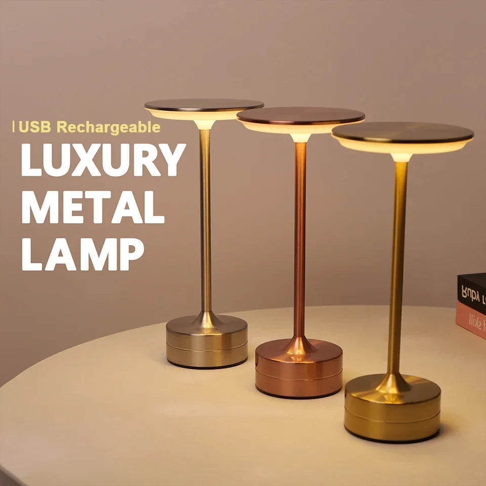 LED Crystal Touch Table Lamp – USB Rechargeable Wireless Light