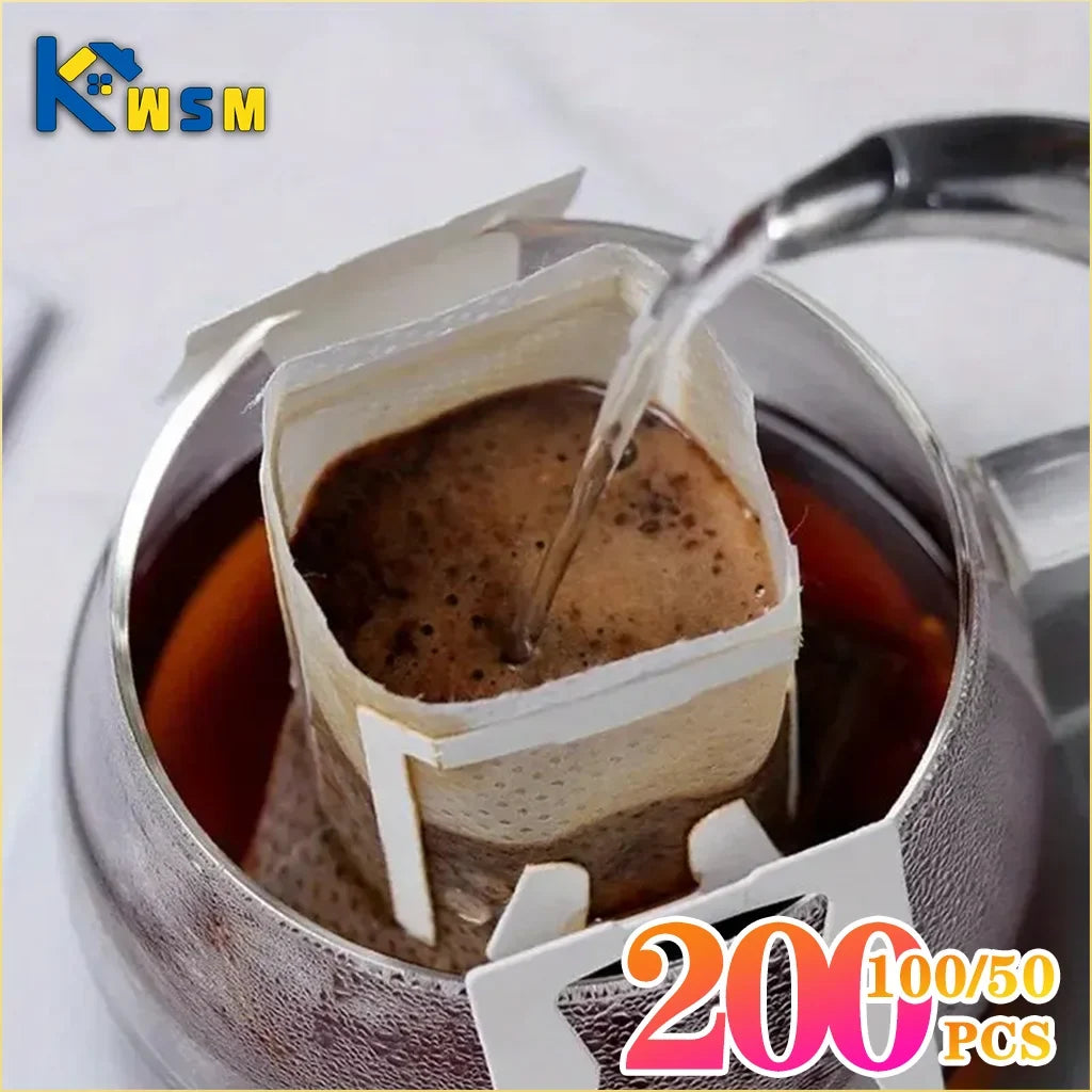 Biodegradable Disposable Drip Coffee Filter Bags – 50 Pack