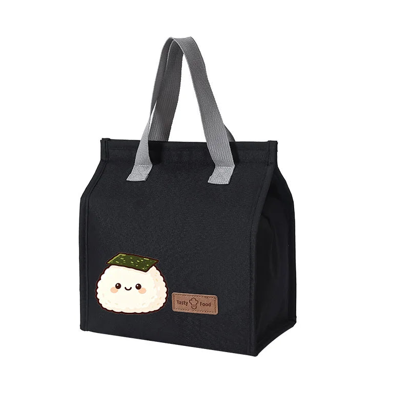 Kawaii Onigiri Print Insulated Lunch Bag Waterproof Oxford Thermal