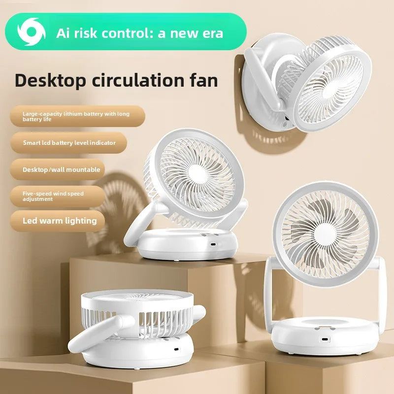 Night Light Folding Fan – USB Desk & Wall Mount | 5V 1W