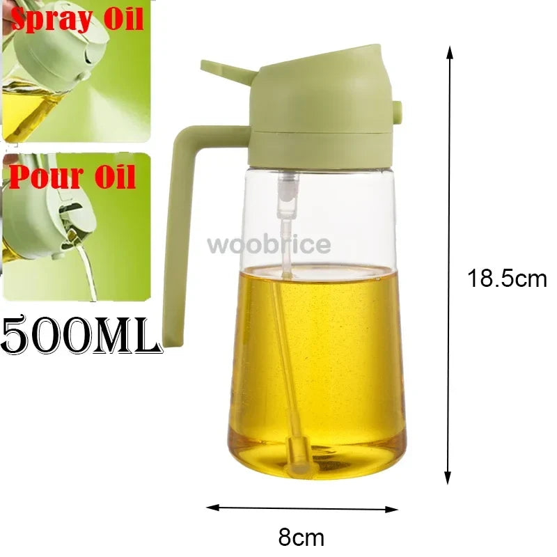 2-in-1 Oil Sprayer & Dispenser Bottle – 500ml Kitchen Spray
