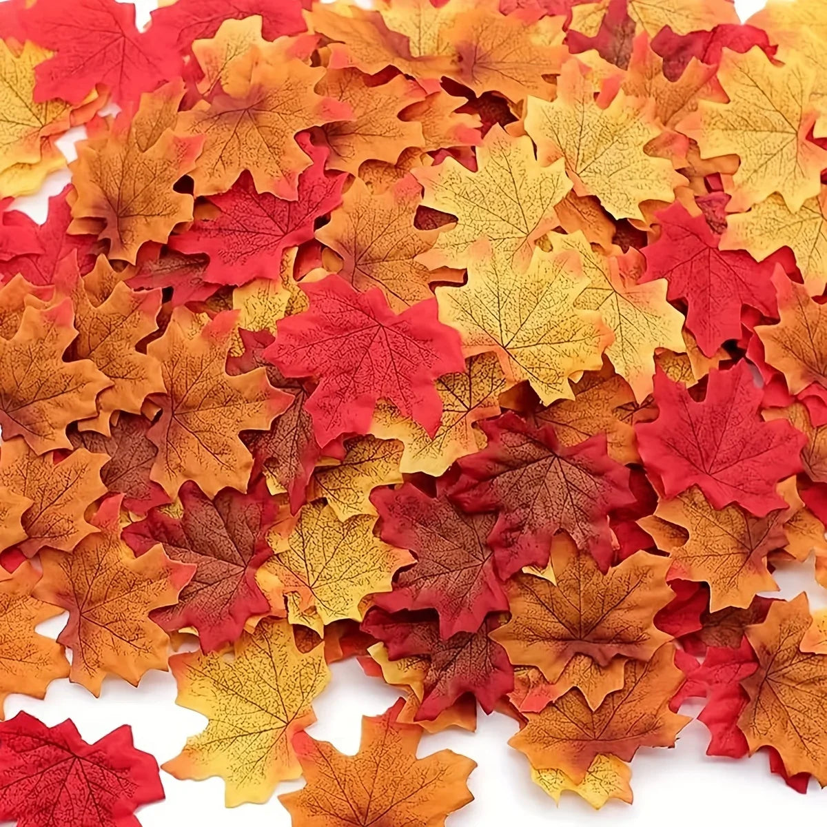 100pcs Artificial Silk Maple Leaves – Fall Wedding Décor