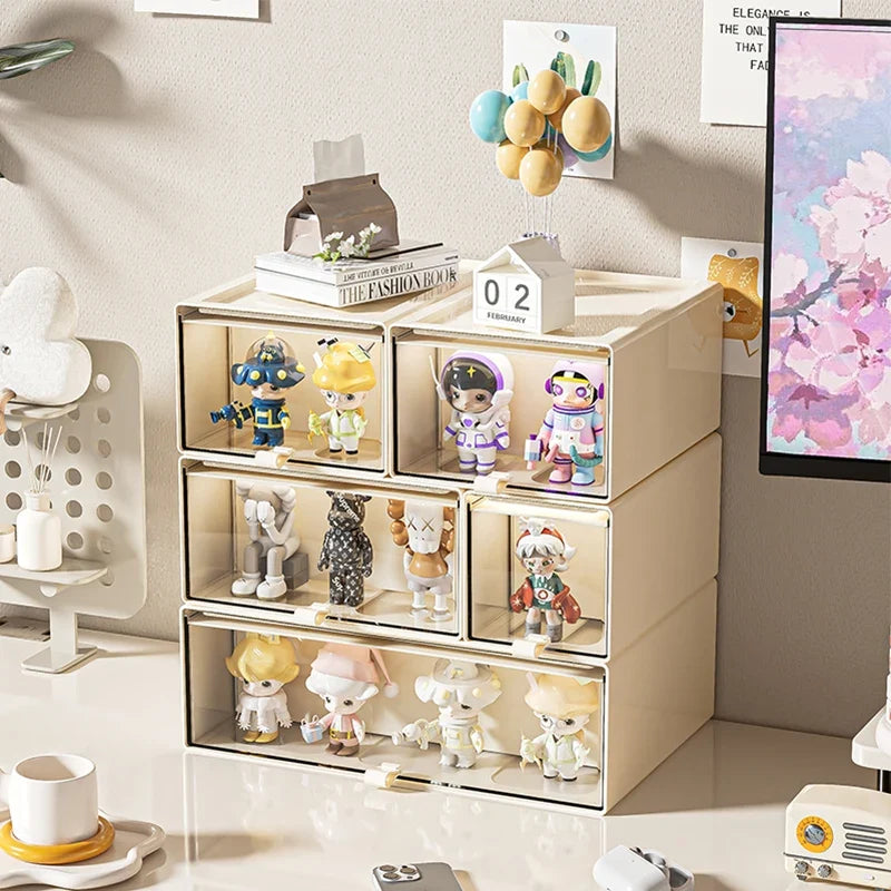 Storage Box with Drawers – Desk Organizer & Collectible Display
