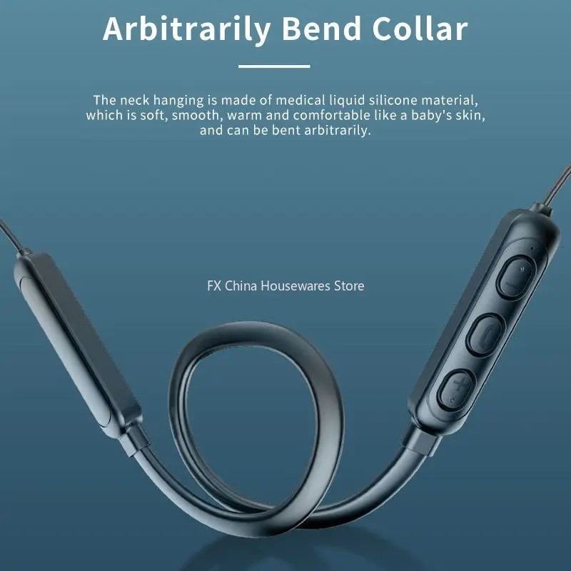 Wireless 9D Bluetooth Headset Neckhanging Stereo Noise Reduction