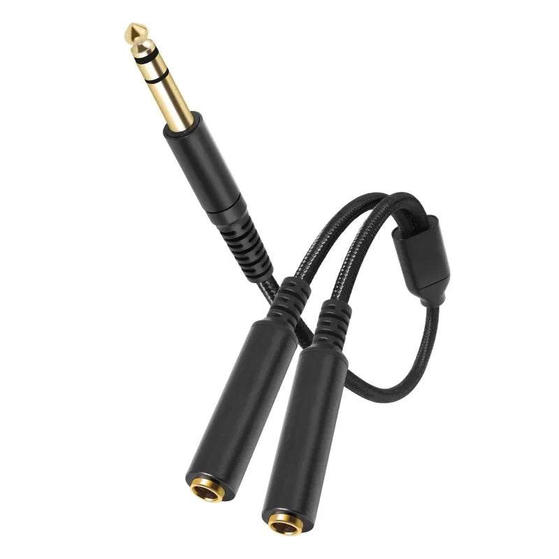 Dual Female Audio Cable Y Splitter 1 Male 2 Earphone Headset