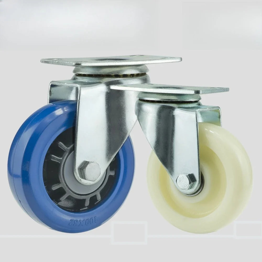 100mm Heavy-Duty Swivel Casters with Brake – Set of 4, 600kg