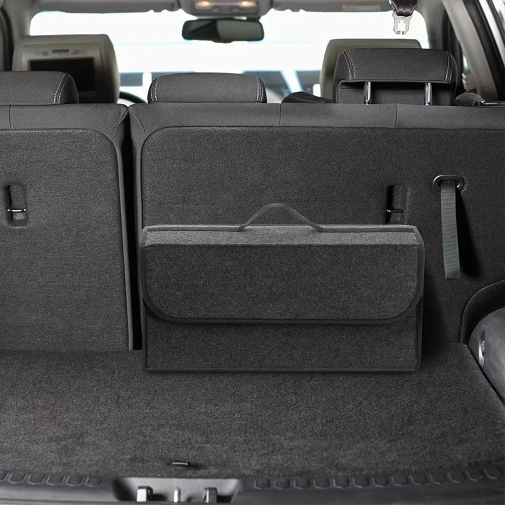 Dark Gray Car Felt Storage Box Bag Enlarged Thickened Soft Household