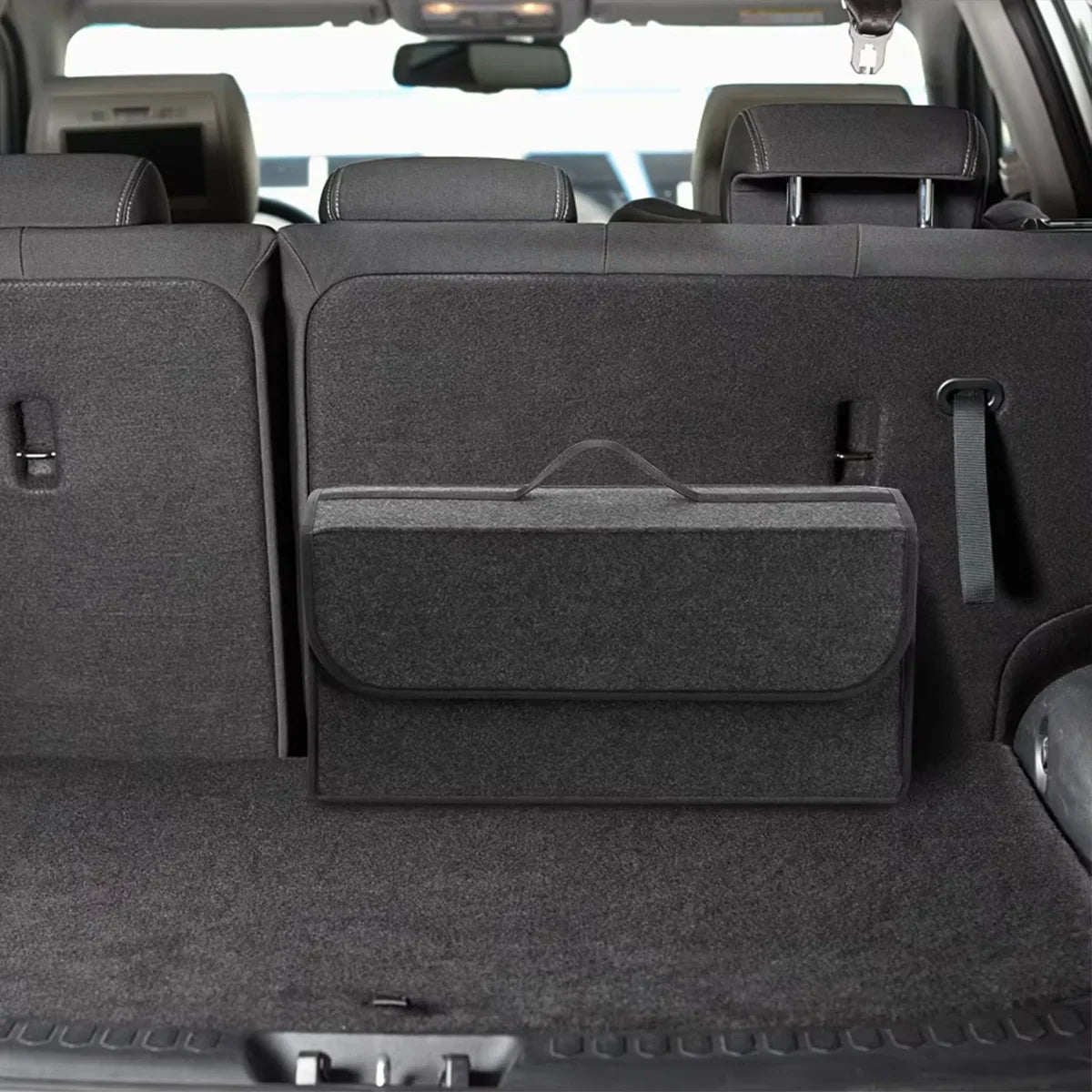 Dark Gray Car Felt Storage Box Bag Enlarged Thickened Soft Household