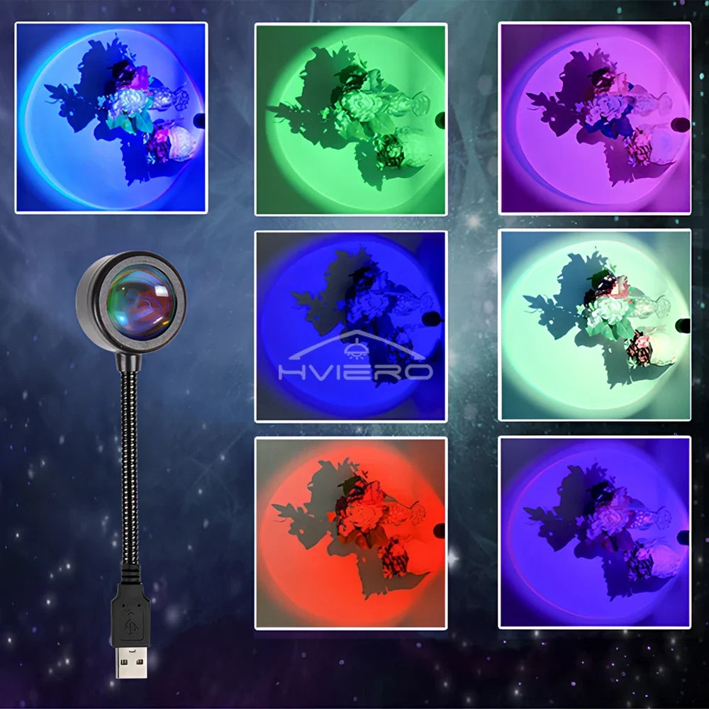 USB Sunset Lamp – Colorful Gradient LED Atmosphere Light