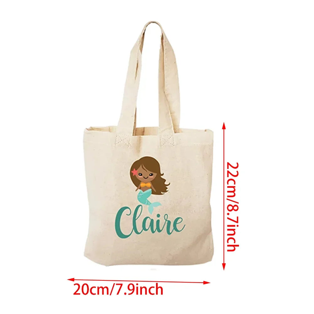 Custom Mermaid Canvas Tote Bags – Party Favors & Gift Bags
