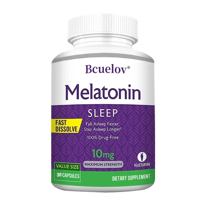 Bcuelov Melatonin Sleep Supplement | 30/60/120 Capsules