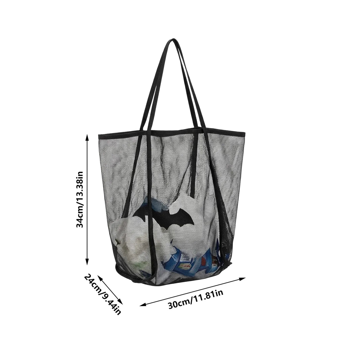 Transparent Mesh Shoulder Bag – Large Capacity Beach Tote