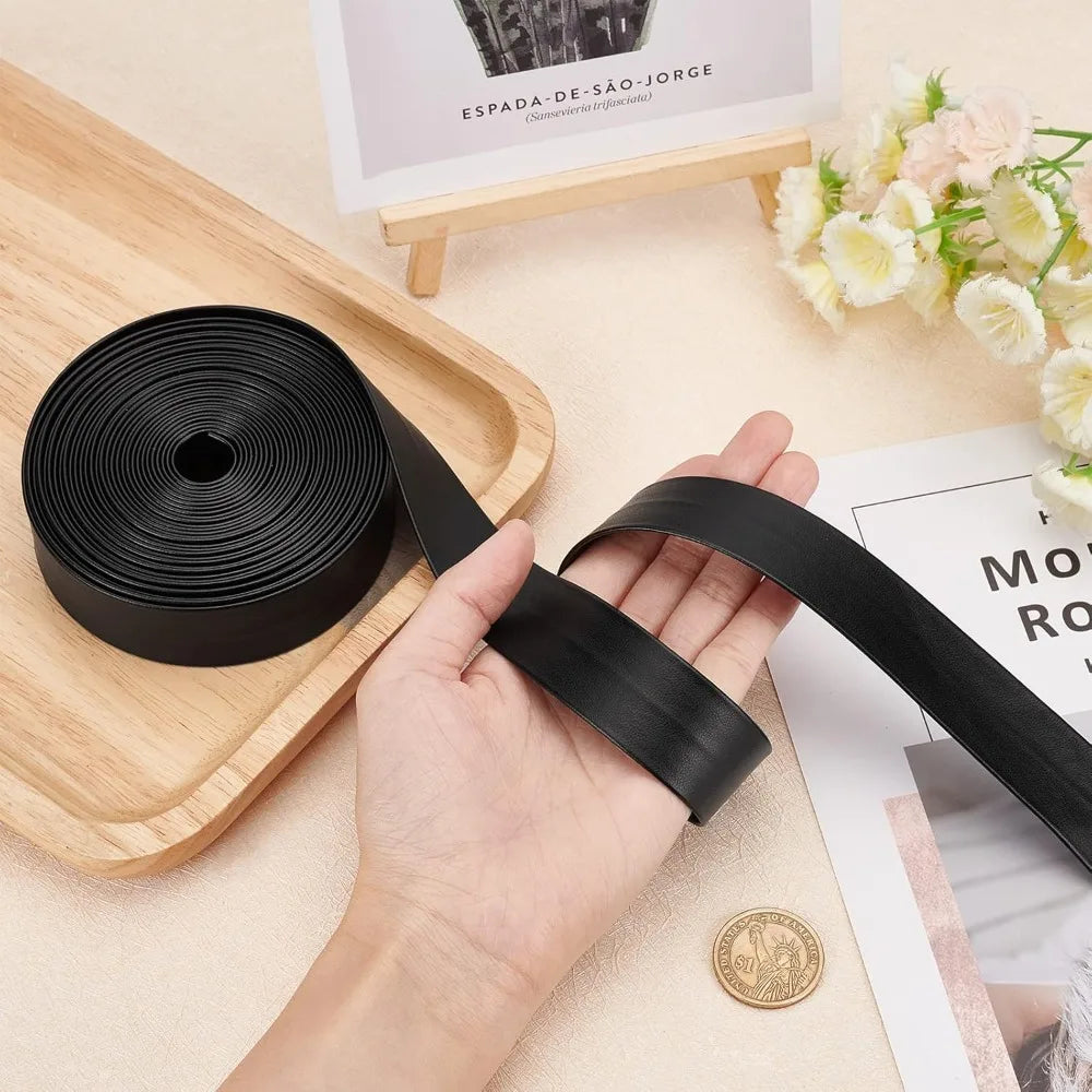 Faux Leather Ribbon Strap 25mm Black 5m – DIY Craft Trim