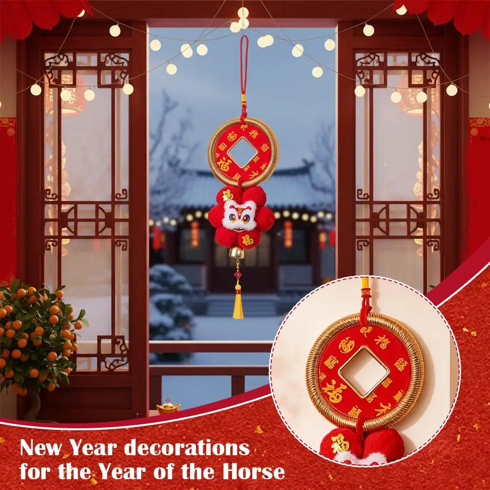 Year of the Horse Red Plush Hanging Ornament | Spring Festival