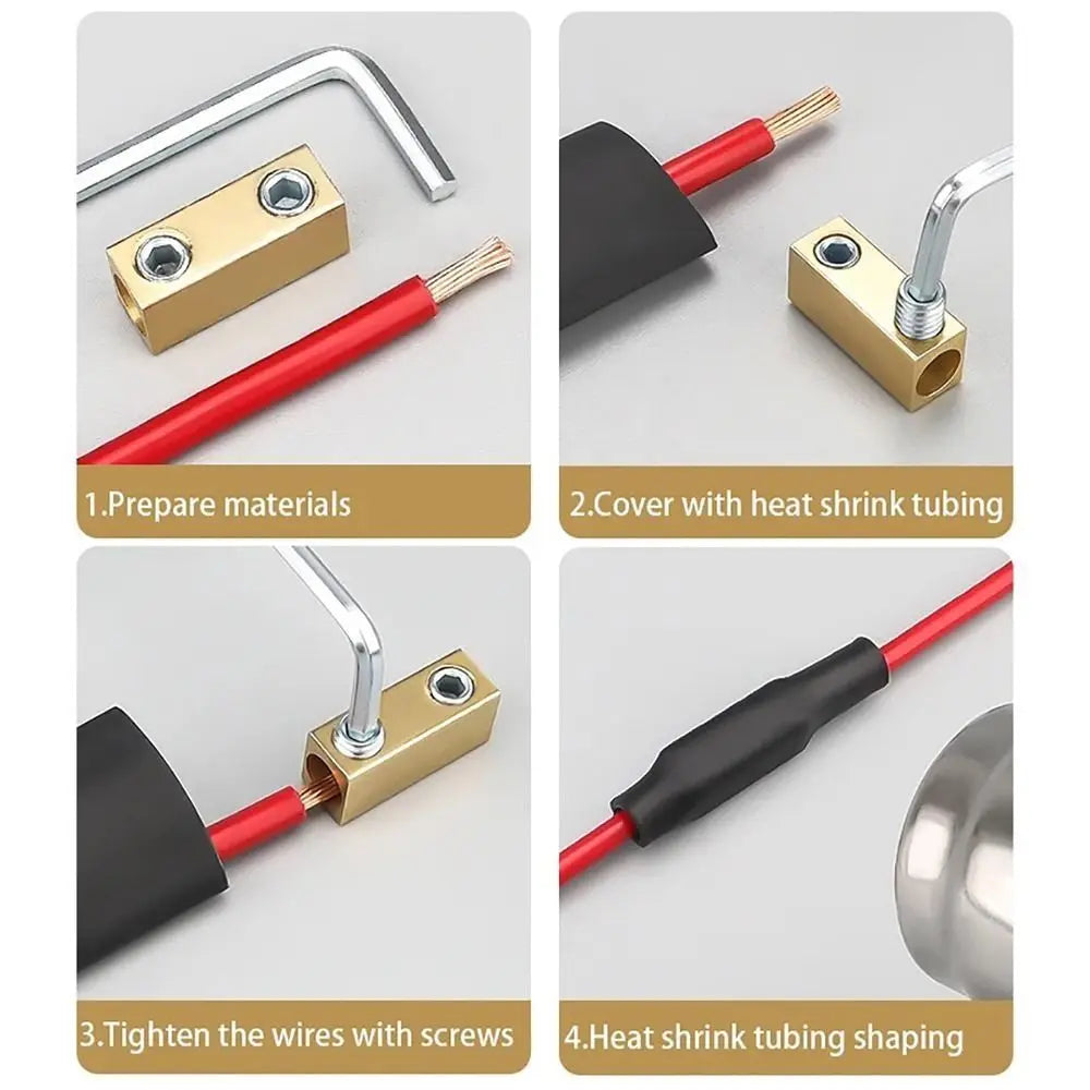 Brass Terminal Block & Heat Shrink Tubing | Waterproof Connector