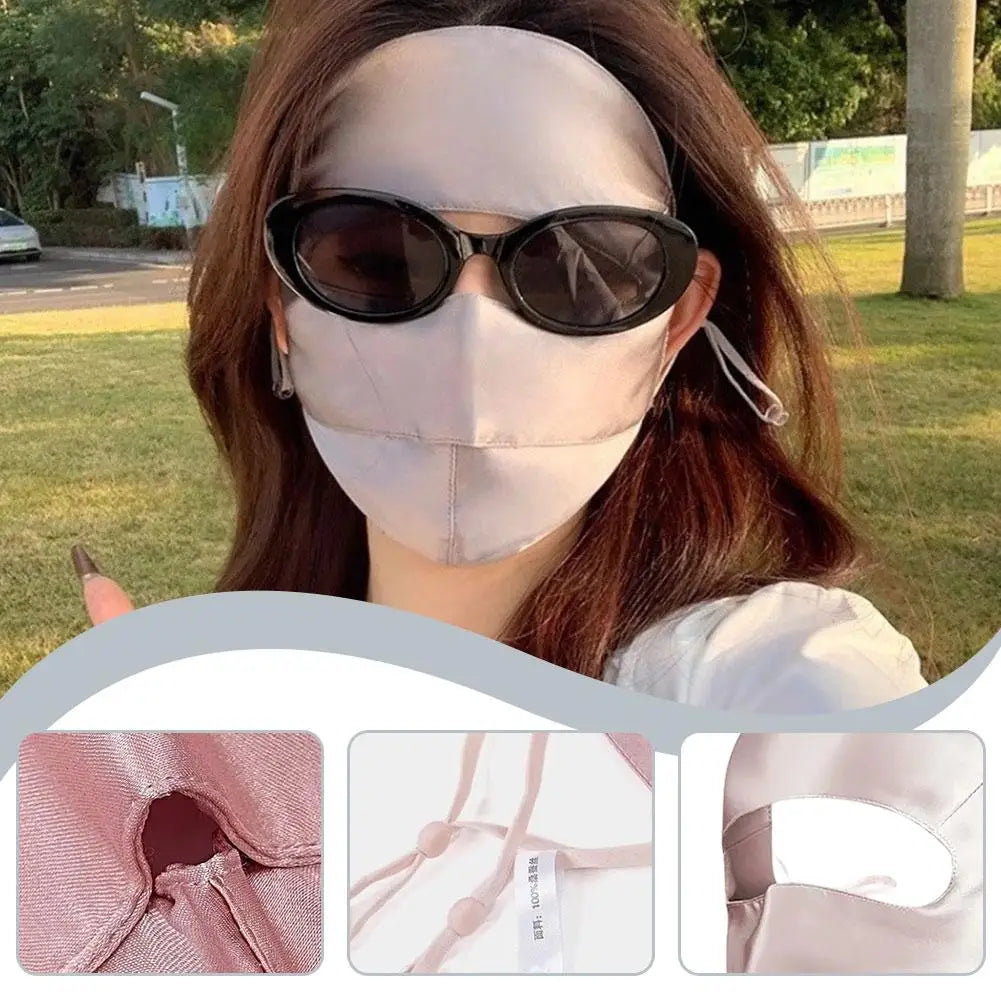100% Silk Face Mask UPF50+ Sun Protection for Women – Full Face