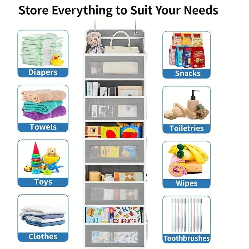 5-Shelf Hanging Storage Organizer Behind Door Anti-tilt 5 Large