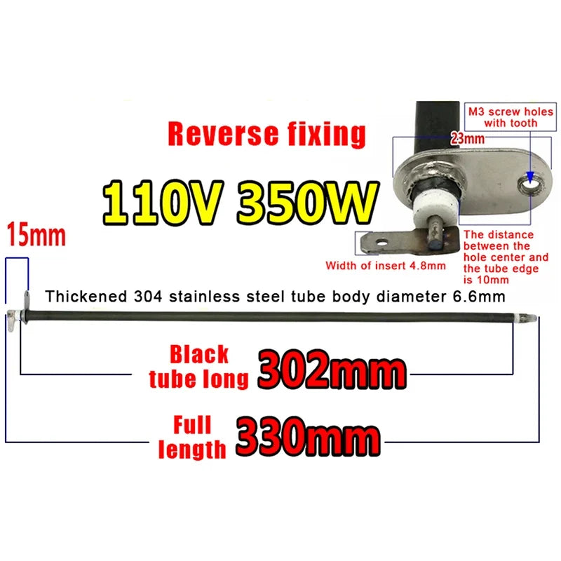 300W–400W Oven Heating Element Replacement Tube | 110V/120V