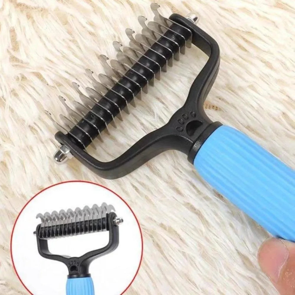 Dual Sided Stainless Steel Pet Grooming Comb Smooth Fur Tidying Tool