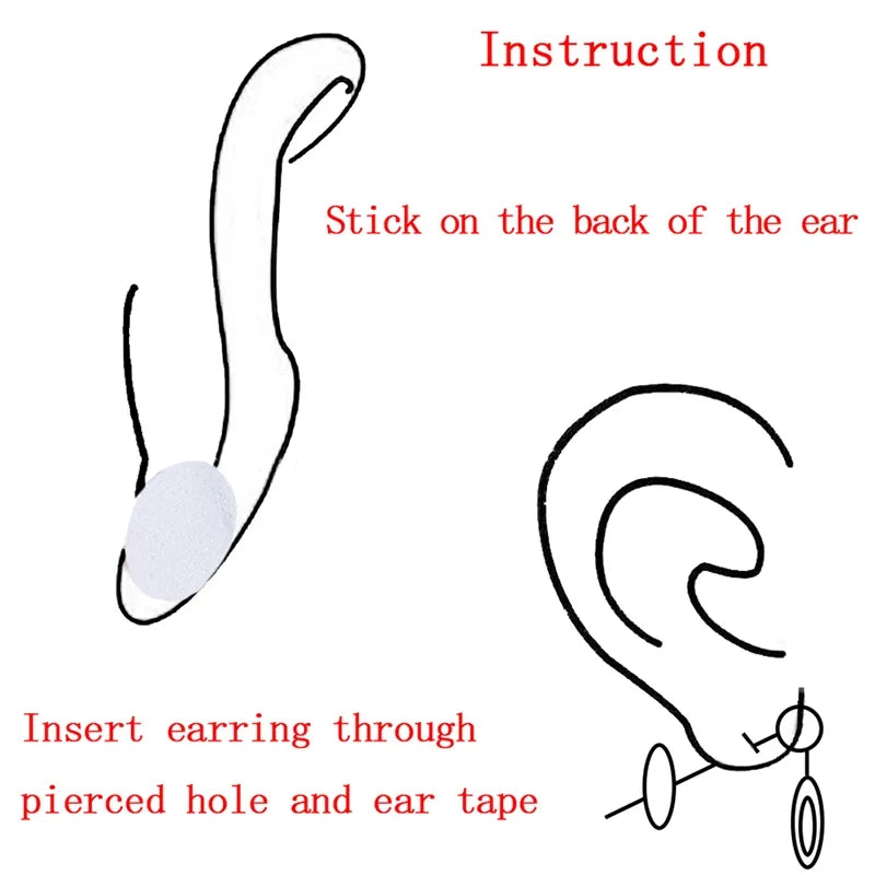 Ear Lobe Support Tape – 100 Invisible Patches (10 Sheets)