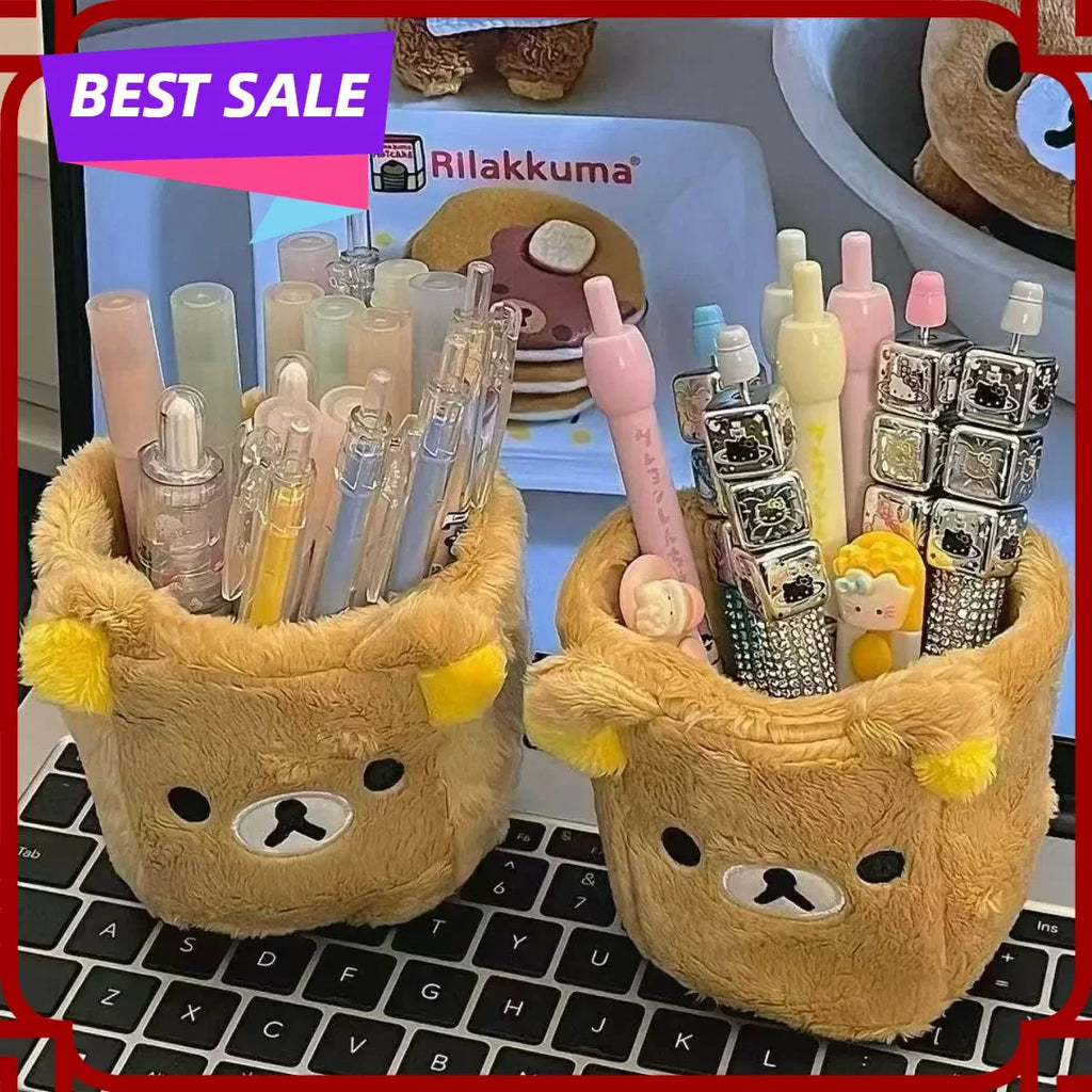 Plushes Pencil Holder Cosmetics Pen Container Kawaii Desk Accessories