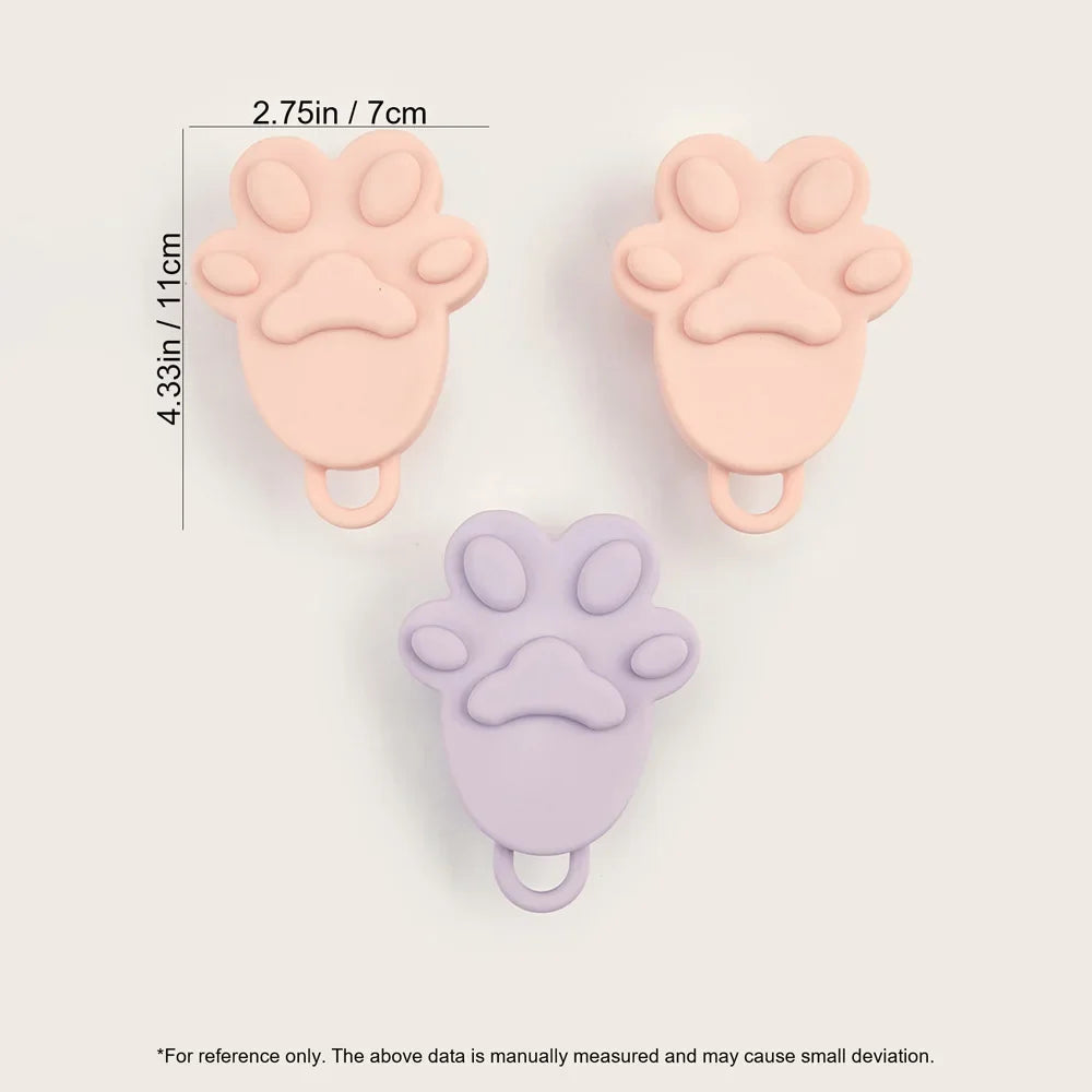 Silicone Cat Paw Scalp Massager Set – Pink & Purple Shampoo Brush