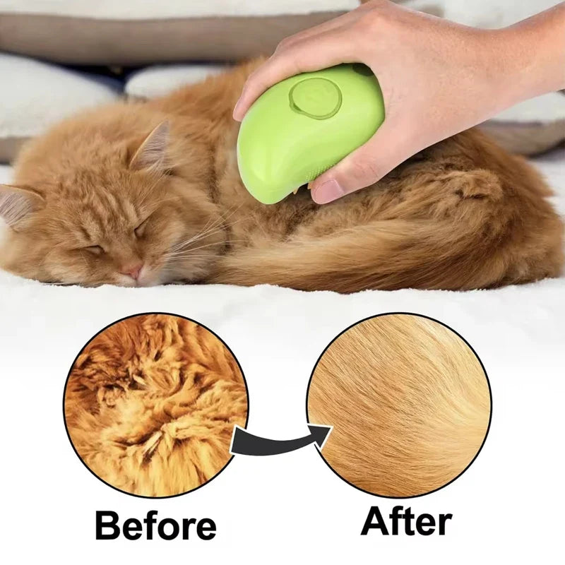 USB Rechargeable Pet Grooming Brush with Massage Function