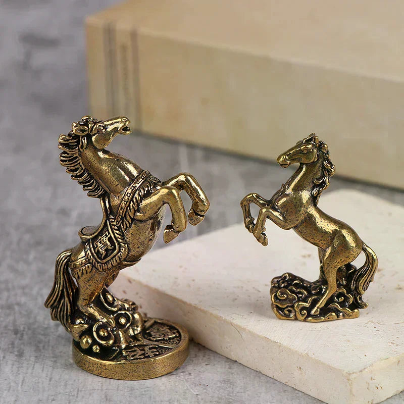 Bronze Horse Desktop Decoration Living Room Tea Table Sculpture Metal