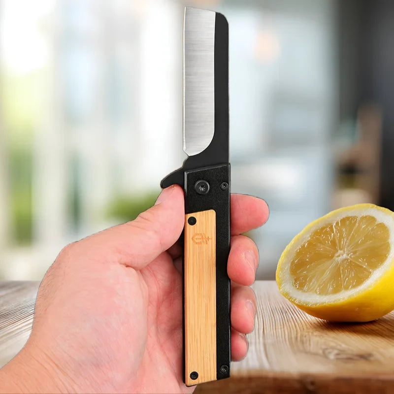 Folding Pocket Knife Stainless Steel & Wood Handle – Paring Knife