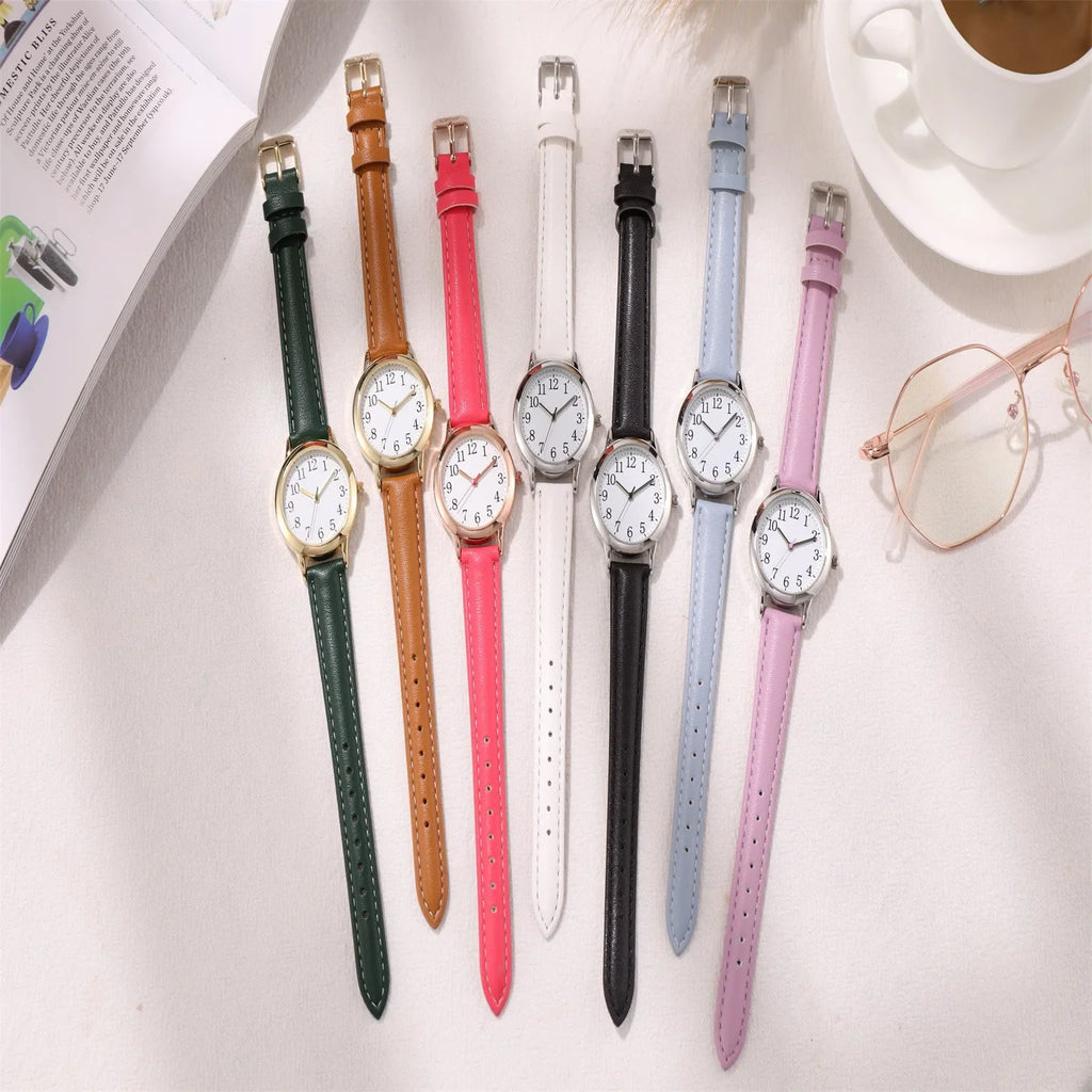 Women's Japanese Quartz Watch | Leather Strap Arabic Numerals