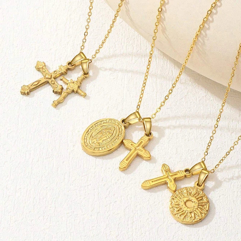 Huitan Double Pendant Necklace – Hip Hop Party Jewelry Women