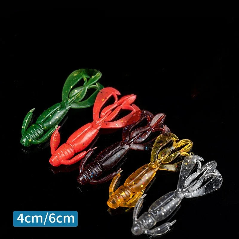 15-Pack Soft Silicone Fishing Lures 4/6cm TPE Minnow Worm Baits