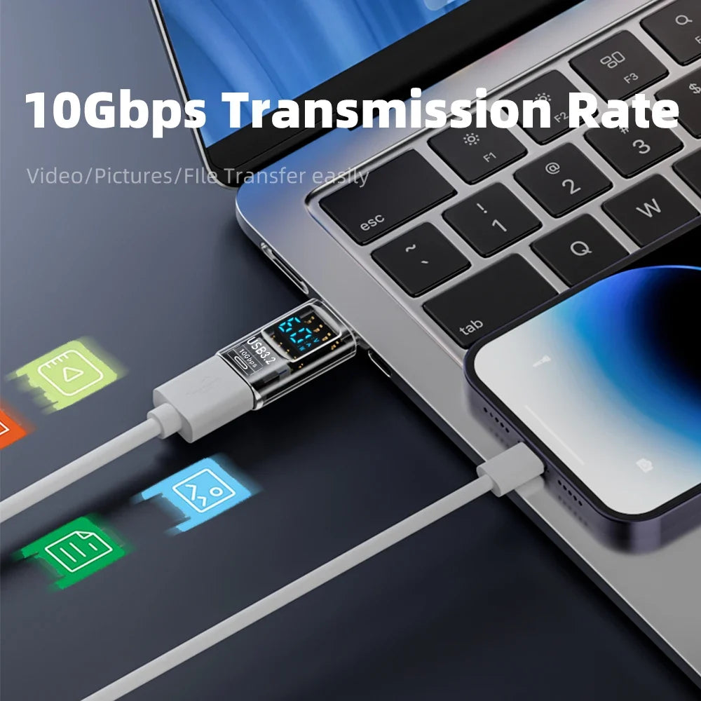 USB 3.2 to USB-C Adapter 10Gbps | Digital Display Fast Charging