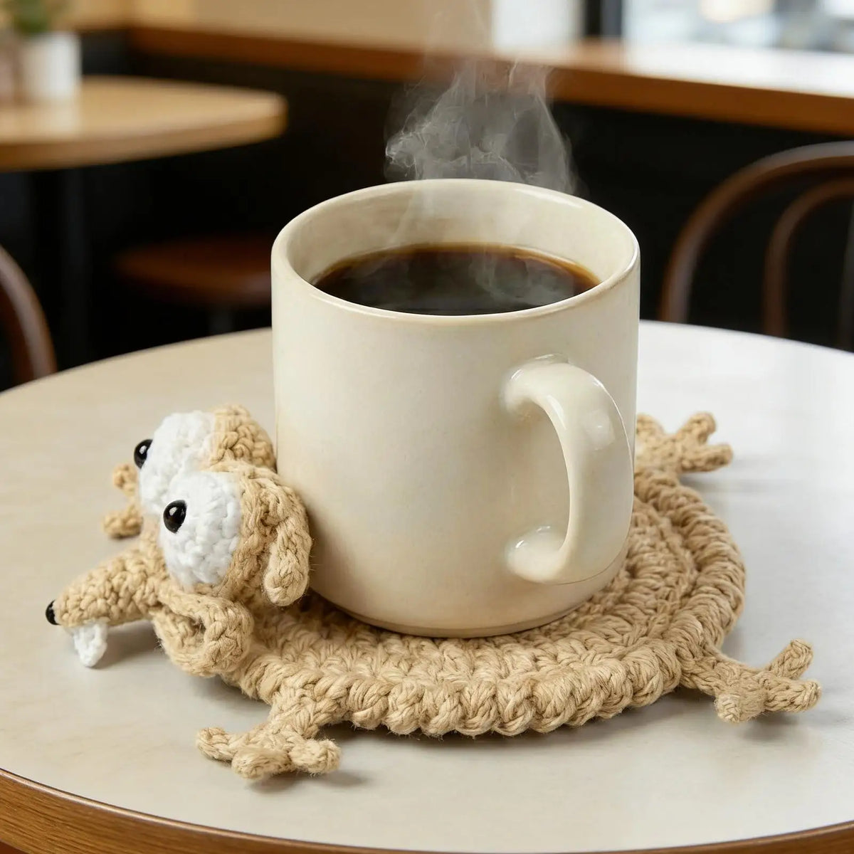 Cup Coasters 4pieces Animal Shape Crochet Cups Mat Coffee Dining Room