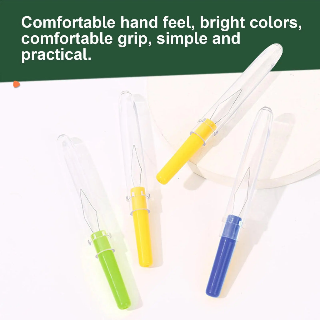 3-Pack Automatic Needle Threader with Cover | Sewing Tool Set